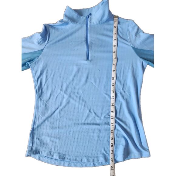 Ibkul Blue Long Sleeve Mock Neck Top Women's Size Small Golf Pickleball Read! - Picture 6 of 7